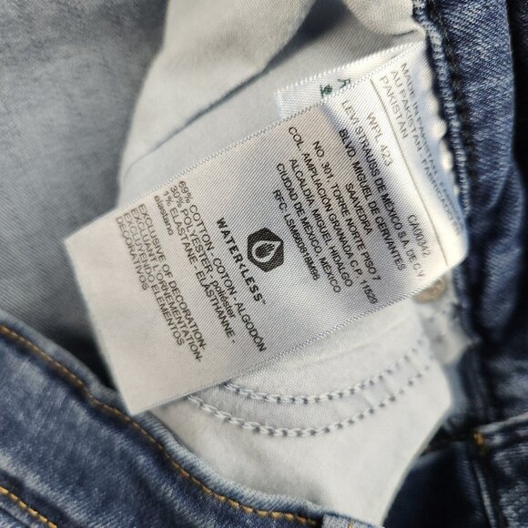 Levi's Classic Bootcut Womens Jeans Size 14 Blue Dark Wash Mid Rise Good Stretch - Picture 10 of 11